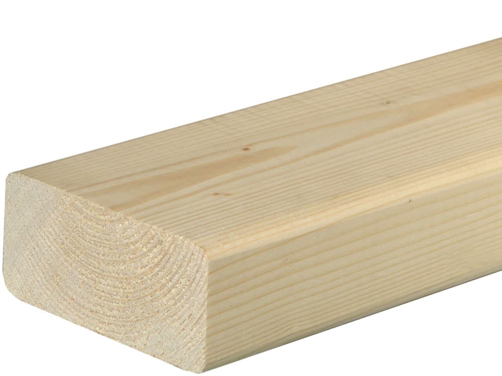 Rahmenholz gerundet 45 x 95 mm Fichte/Kiefer astig A roh, 240 cm