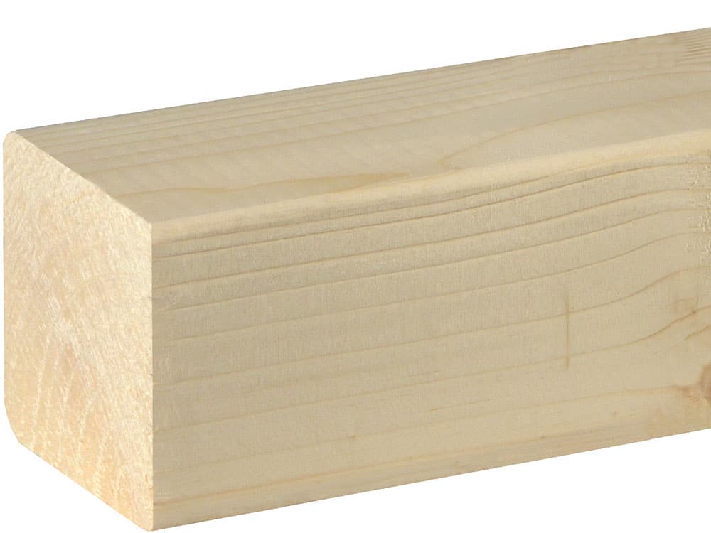 Rahmenholz gerundet 58 x 58 mm Fichte/Kiefer astig A roh, 240 cm
