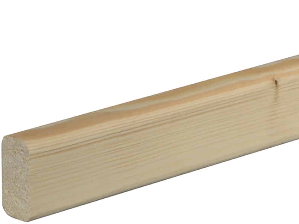 Rahmenholz gerundet 19 x 38 mm Fichte/Kiefer astig A roh, 240 cm