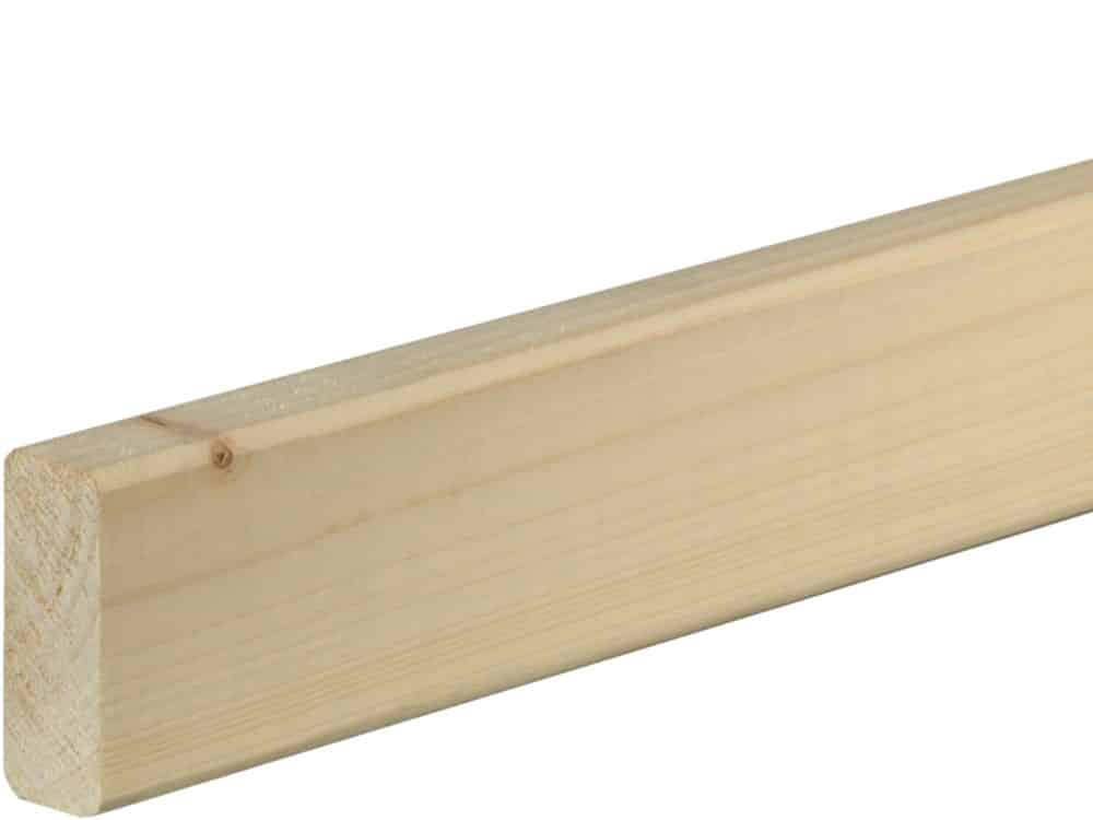 Rahmenholz gerundet 19 x 47 mm Fichte/Kiefer astig A roh, 240 cm