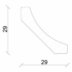 Hohlkehlleiste L0181, RAL9010 29 x 29 mm Fichte/Kiefer weiß lackiert, 240 cm
