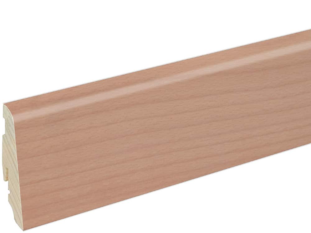 Sockelleiste SU060L FA furniert 19 x 58 mm Buche Ton 0 FRBU071 lackiert, 250 cm