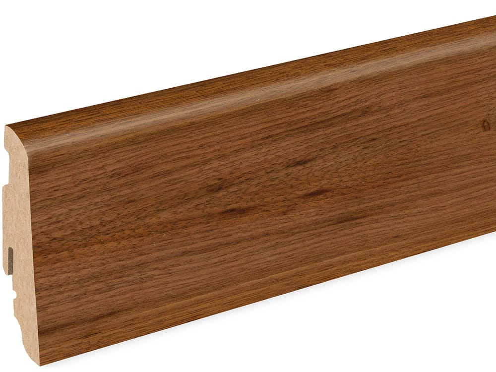Sockelleiste SU060L MD furniert 19 x 58 mm Nußbaum FRWA071 lackiert, 240 cm