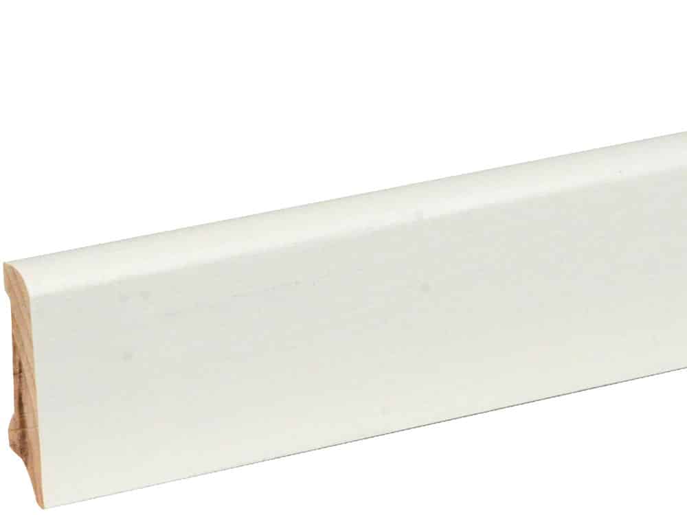 Sockelleiste S0401 Massiv GG 15-20 11,5 x 40 mm Buche weiß deckend RAL 9010 lackiert, 240 cm