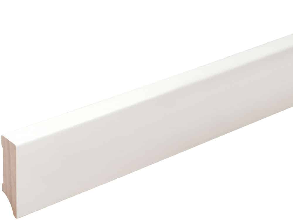 Sockelleiste S0402 Massiv GG 15-20 12 x 40 mm Buche weiß RAL9016 lackiert, 240 cm