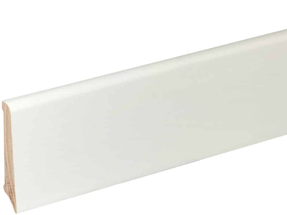 Sockelleiste S0601 Massiv GG 15-20 12 x 60 mm MH Buche weiß RAL9010 lackiert, 240 cm