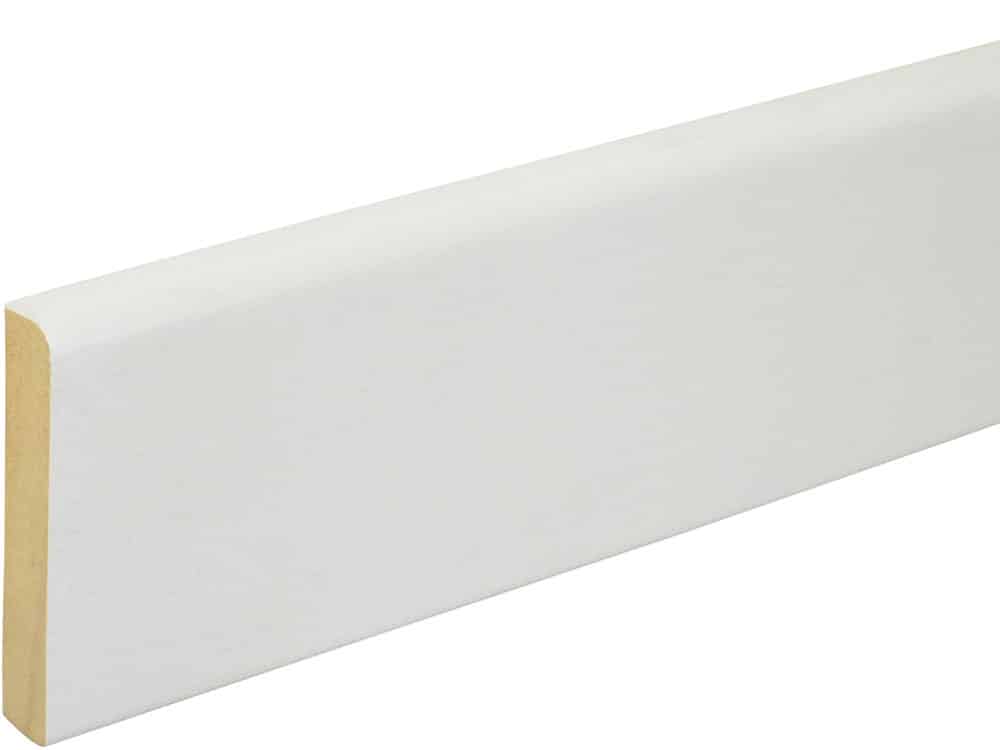 Sockelleiste S0602 9 x 60 mm Abachi weiß lackiert RAL9016, 240 cm