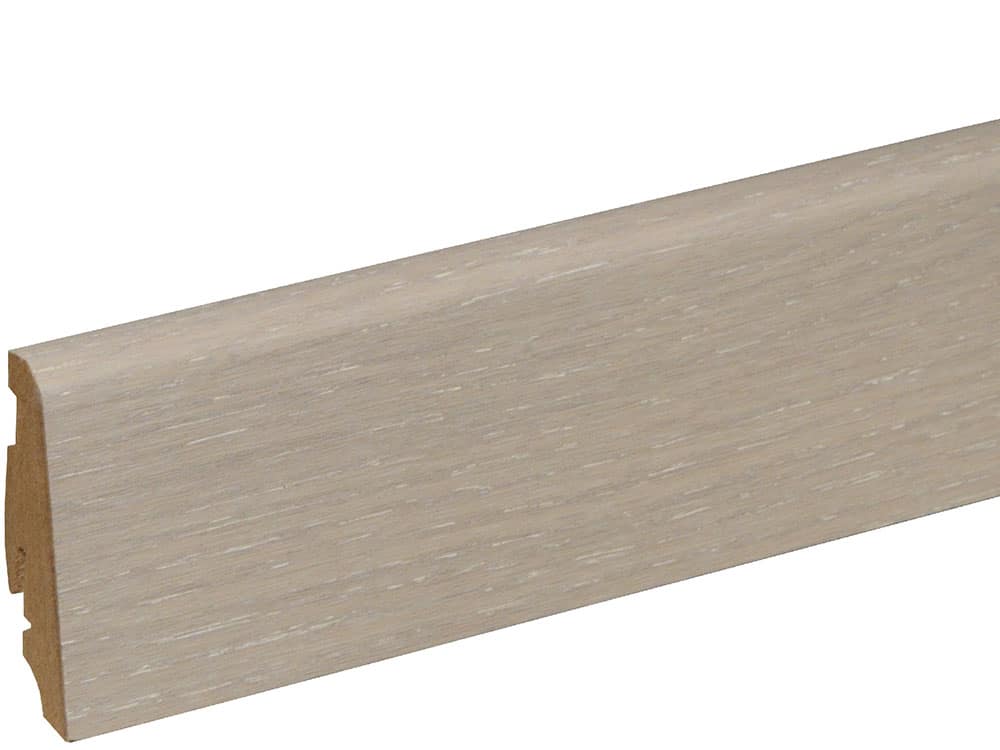 Sockelleiste SU060L MD furniert 19 x 58 mm Eiche weiß FLEI202 lackiert, 240 cm