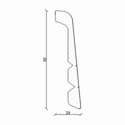 Sockelleiste FU123K foliert 24 x 92 mm Weiß FOFA015, 240 cm