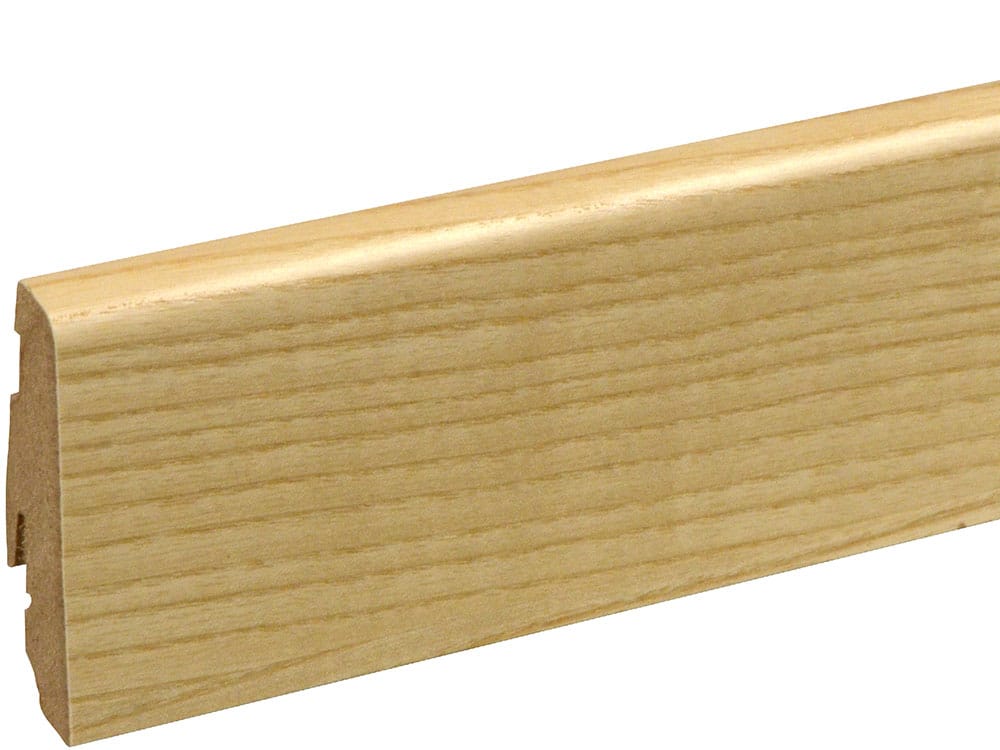 Sockelleiste SU060L MD furniert 19 x 58 mm Esche FLES071 lackiert, 240 cm