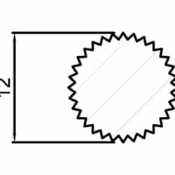 Rundstab gerillt 12 mm Buche roh, 100 cm