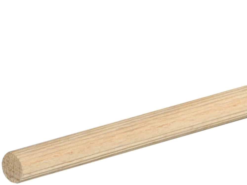 Rundstab gerillt 12 mm Buche roh, 100 cm