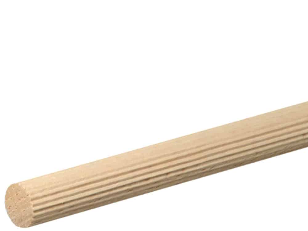 Rundstab gerillt 14 mm Buche roh, 100 cm