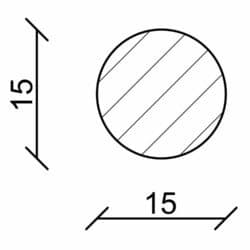 Rundstab glatt 15 mm Buche roh, 100 cm