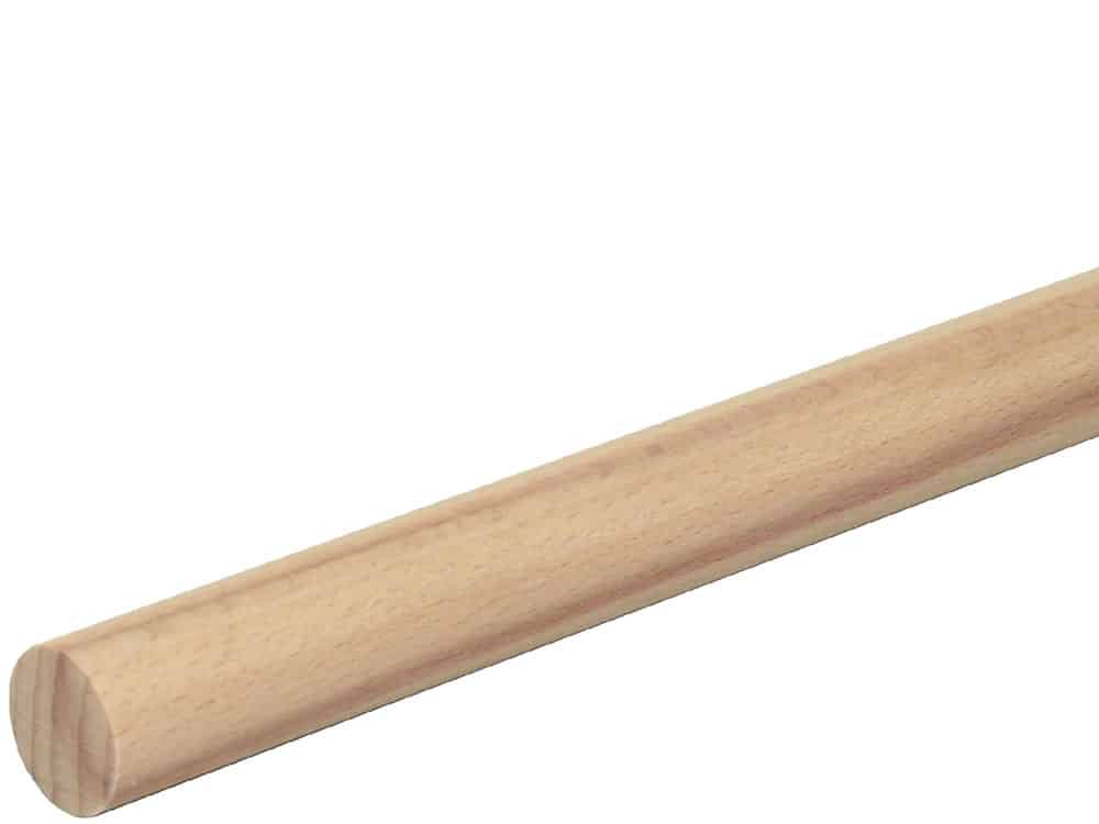 Rundstab glatt 15 mm Buche roh, 100 cm
