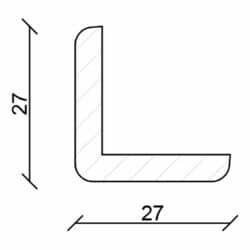 Winkelleiste 27 x 27 mm Buche Weiß lackiert, 240 cm