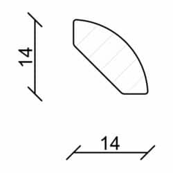Viertelrundstab 14 x 14 mm Buche Weiß lackiert, 240 cm