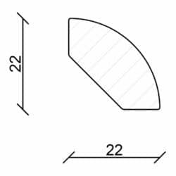 Viertelrundstab 22 x 22 mm Buche Weiß lackiert, 240 cm