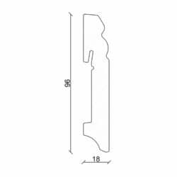 Sockelleiste profiliert L0089L, RAL9010 18 x 96 mm Fichte/Kiefer weiß lackiert, 240 cm