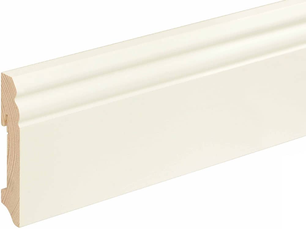 Sockelleiste profiliert L0089L, RAL9010 18 x 96 mm Fichte/Kiefer weiß lackiert, 240 cm