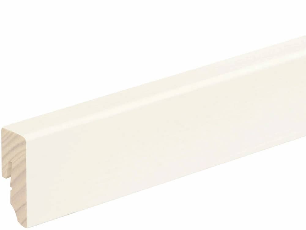 Sockelleiste eckig L0152L, RAL9010 16 x 40 mm Fichte/Kiefer weiß lackiert, 240 cm