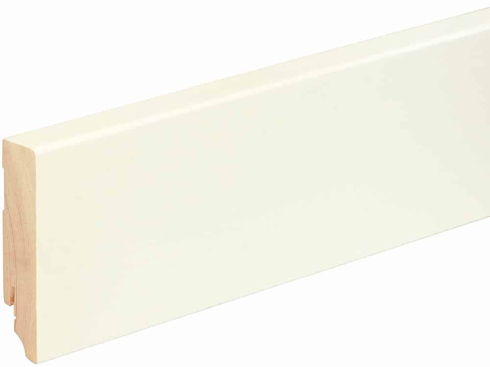 Sockelleiste eckig L0156L, RAL9010 18 x 80 mm Fichte/Kiefer weiß lackiert., 240 cm