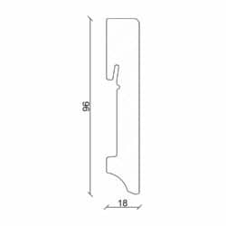 Sockelleiste eckig L0157L, RAL9010 18 x 96 mm Fichte/Kiefer weiß lackiert, 240 cm