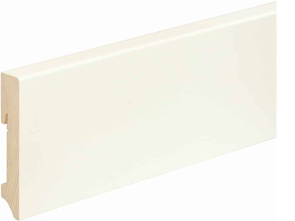 Sockelleiste eckig L0157L, RAL9010 18 x 96 mm Fichte/Kiefer weiß lackiert, 240 cm