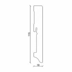 Sockelleiste eckig L0158L, RAL9010 18 x 115 mm Fichte/Kiefer weiß lackiert, 240 cm
