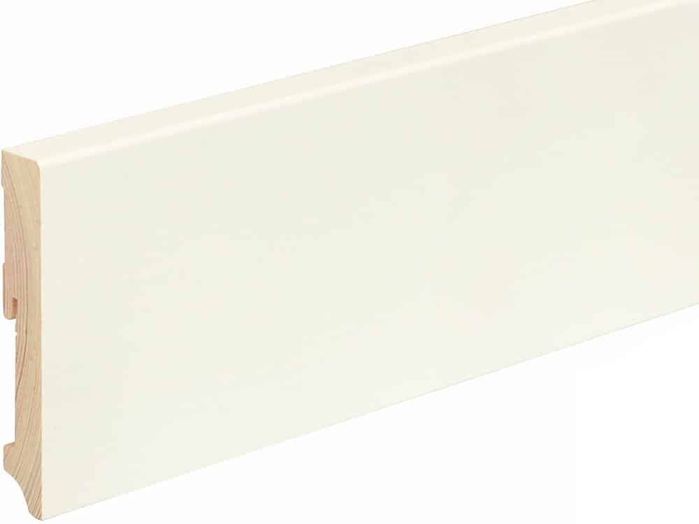 Sockelleiste eckig L0158L, RAL9010 18 x 115 mm Fichte/Kiefer weiß lackiert, 240 cm