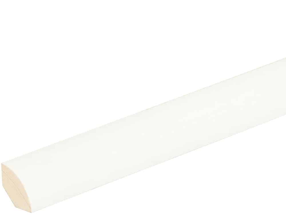 Viertelrundstab L0185, RAL9010 18 x 18 mm Fichte/Kiefer weiß lackiert, 240 cm