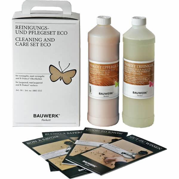 Bauwerk Parkett AG | Reinigungs- und Pflegeset Eco für versiegelte, matt versiegelte und B-Protect® Oberflächen
